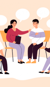 groupe de personnes qui parlent polyèdre seynod annecy