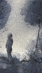 aquarelle monochrome yannick le hemon polyèdre seynod annecy